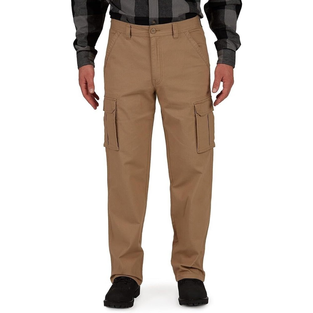 Smiths Workwear Canvas Stretch Cargo Pants Mens 38x34 Khaki Relaxed Fit NEW